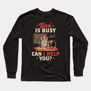 God is Busy - Creepy Cute Baphomet Gift Long Sleeve T-Shirt